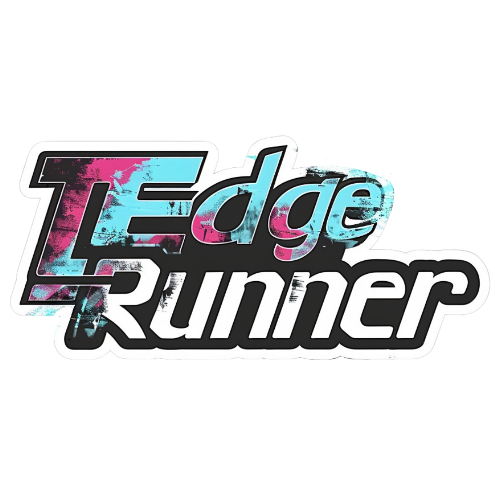 Colorful 'Edge Runner' logo on a white background