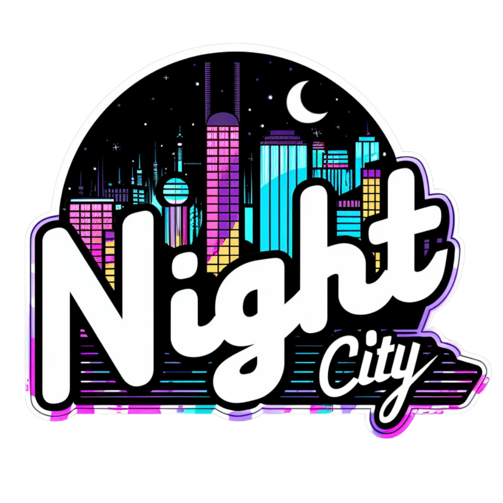 Logo of 'Night City' with a stylized cityscape at night.