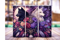 Mystic Wolf Dreamcatcher 20 oz Skinny Tumbler – Floral Moon Design